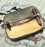 Antique Georgian Era Mourning Locket Brooch 12k Gold and 2 Rows Seed Pearls, Blond Hair Art