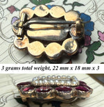 Antique 12k Gold and Seed Pearl, Garnet Gem Locket Brooch, Mourning  Pin Brunette Hair Art