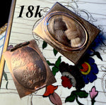 Rare Georgian Era 18k Gold Locket Brooch Mourning Pin, Engraved c. 1802 for a 2 Year Old Child