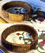 RARE Antique French Palais Royal 18k & Kiln-fired Enamel Woven Hair Art Mourning Jewelry, Ring