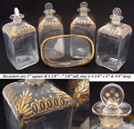 Rare Antique Georgian Era Mahogany Decanter Box, Unique Shape & Seashell Marquetry Inlay, 4 Decanters