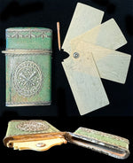 Exceptional 18th Century French Nécessaire du Bal, Dance Card, Writer's Note Pad for Travel, Shagreen & Silver