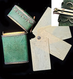 Exceptional 18th Century French Nécessaire du Bal, Dance Card, Writer's Note Pad for Travel, Shagreen & Silver