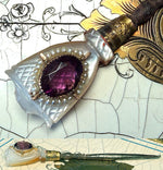 Delicate Antique French 18k and Mother of Pearl Stiletto or Crochet Hook, Tambour, Seed Pearls