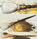 Delicate Antique French 18k and Mother of Pearl Stiletto or Crochet Hook, Tambour, Seed Pearls