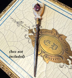 Delicate Antique French 18k and Mother of Pearl Stiletto or Crochet Hook, Tambour, Seed Pearls