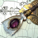 Delicate Antique French 18k and Mother of Pearl Stiletto or Crochet Hook, Tambour, Seed Pearls