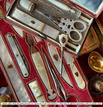 Delicate Antique French 18k and Mother of Pearl Stiletto or Crochet Hook, Tambour, Seed Pearls