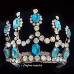 Stunning Antique French Diadem, Crown, Tiara #1  in Huge Paste Gems, Made for a Wedding