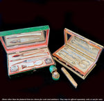 Antique French c. 1770s Palais Royal Mother of Pearl Wriiter's Set, Necessaire, Pen Inkwells, seal, 18th Century