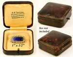 Antique English Victorian Mourning Pin, Brooch in 12k Gold with Seed Pearls and Deep Cobalt Kiln-fired Enamel