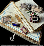 Antique English Victorian Mourning Pin, Brooch in 12k Gold with Seed Pearls and Deep Cobalt Kiln-fired Enamel