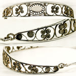 Rare Antique Pre-Early Victorian Era Silver Filagree Bangle Bracelet Yarn or Silk Skein Holder 1  for Needlework, Crochet