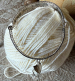 Rare Antique Pre-Early Victorian Era Silver Filagree Bangle Bracelet Yarn or Silk Skein Holder 2  for Needlework, Crochet