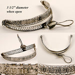 Rare Antique Pre-Early Victorian Era Silver Filagree Bangle Bracelet Yarn or Silk Skein Holder 2  for Needlework, Crochet