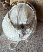Rare Antique Pre-Early Victorian Era Silver Filagree Bangle Bracelet Yarn or Silk Skein Holder 2  for Needlework, Crochet