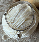 Rare Antique Pre-Early Victorian Era Silver Filagree Bangle Bracelet Yarn or Silk Skein Holder 2  for Needlework, Crochet