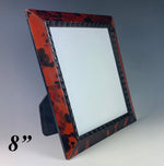 Antique Victorian Era 19th Century 8" Picture Frame, Tortoise Shell Veneer, Ebony