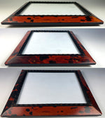 Antique Victorian Era 19th Century 8" Picture Frame, Tortoise Shell Veneer, Ebony