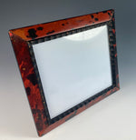 Antique Victorian Era 19th Century 8" Picture Frame, Tortoise Shell Veneer, Ebony