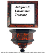 Antique Victorian Era 19th Century 8" Picture Frame, Tortoise Shell Veneer, Ebony