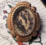 Elegant Little Antique French 18k Gold Double Locket Mourning Brooch, Napoleon III Era