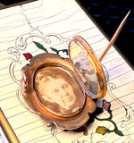 Elegant Little Antique French 18k Gold Double Locket Mourning Brooch, Napoleon III Era