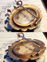 Elegant Little Antique French 18k Gold Double Locket Mourning Brooch, Napoleon III Era