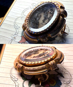 Elegant Little Antique French 18k Gold Double Locket Mourning Brooch, Napoleon III Era