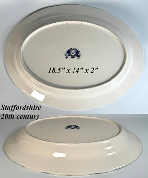 Collector's 18.5" x 14" Staffordshire Blue Transferware Platter, Declaration of Independence