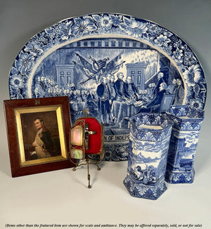 Collector's 18.5" x 14" Staffordshire Blue Transferware Platter, Declaration of Independence