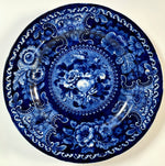 Rare c. 1828 - 30 English Staffordshire Blue Transferware 7.5" Plate, Stubbs and Kent, Longport Dark Blue