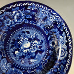 Rare c. 1828 - 30 English Staffordshire Blue Transferware 7.5" Plate, Stubbs and Kent, Longport Dark Blue