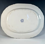 HUGE Antique English Staffordshire Blue Transferware Stoneware China Platter, Tray, Early Victorian