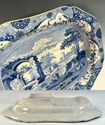 RARE Antique SPODE Blue Italian 18 5/8" Meat or Turkey Platter, English Blue Transferware