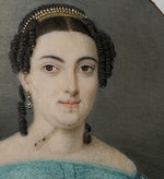 Antique Artist Signed c.1821 Portrait Miniature, 18k French Empire Gold Locket Pendant Frame