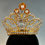 RARE Stunning c.1820-30 French Ormolu and Paste Gem Tiara, Crown, Diadem, Processional