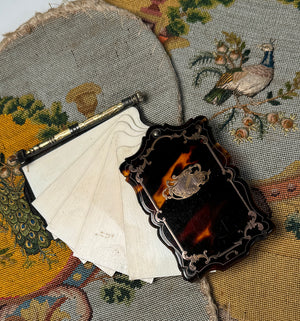 Exceptional 19th Century French Aide d'Memoire, Carnet du Bal, Note & Pen, 18k Tortoise Shell and Ivory