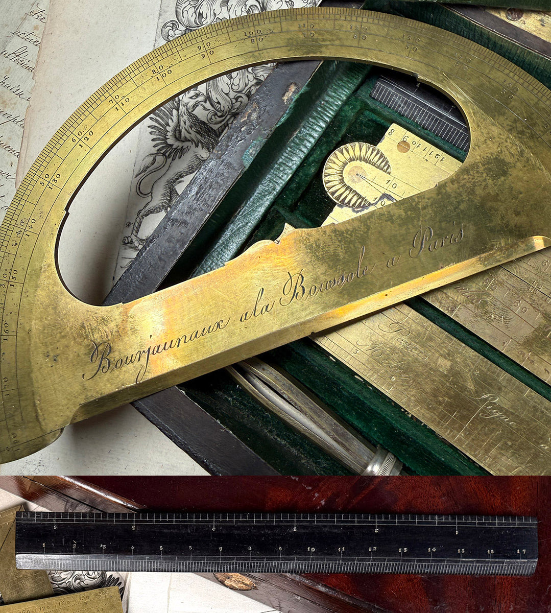 Forgotten Math Instruments Rare and Complete Revolutionary Era French Mathematical and Drafting I ...