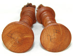 Antique Hand Carved Black Forest Figural Needle Case Pair, Thread Spools, Sewing Collector