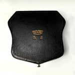 Antique French Boxed Set Match Vesta and Cigar Holder, 18k Gold Crown Monogram Necessaire