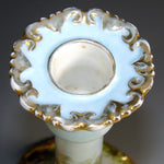 Lovely Antique Austrian 8" Candlestick Pair, Hand Painted Garden or Pastoral Scenes