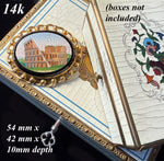 Superb Large Antique Vicitorian Era Micro Mosaic of Coliseum set in 14k Gold Brooch Mount, c.1840-60