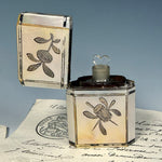 Pristine Little 18th Century Silver-inlaid Mother of Pearl Etui with Perfume Flask, Heart-shaped Stopper