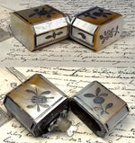 Pristine Little 18th Century Silver-inlaid Mother of Pearl Etui with Perfume Flask, Heart-shaped Stopper