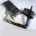 Antique 18th Century French Vest Pocket Necessaire, Silver Plated Etui with Original Fruit Knife