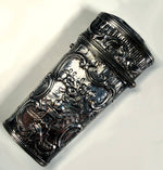 Antique 18th Century French Vest Pocket Necessaire, Silver Plated Etui with Original Fruit Knife