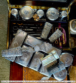 Antique 18th Century French Vest Pocket Necessaire, Silver Plated Etui with Original Fruit Knife