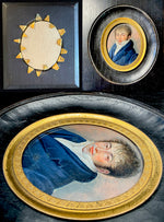 Antique Napoleon to Louis-Philippe Portrait Miniature of a Handsome French Man in Napoleon Haircut