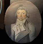 Rare Fine c.1795-99 Portrait Miniature, Incoyables Young Man, Luxuriants post French Revolution, Directoire